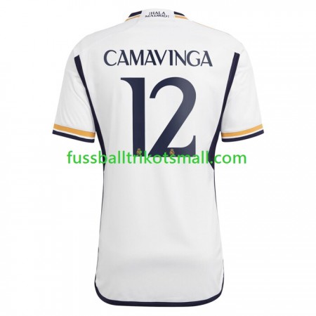 Fußballtrikots Real Madrid Camavinga 12 2023-2024 Kurzarm Heimtrikotsatz kaufen